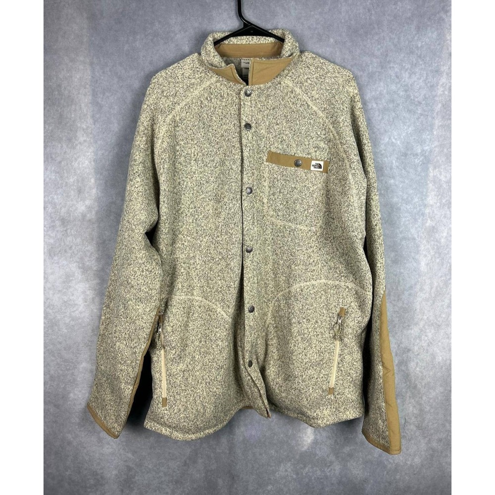 The North Face Gordon Lyons Shacket Mens XL Bleached Sand Heather Fleece Jacket